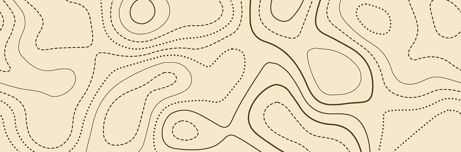 A topographical line drawing of a map.