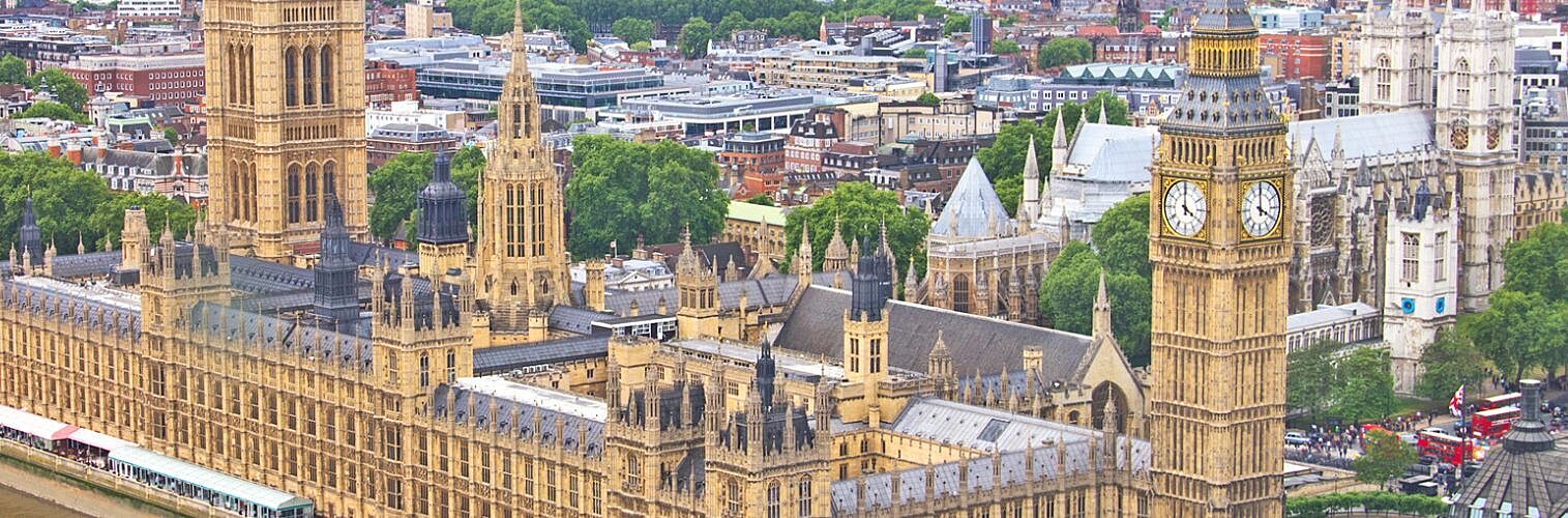 Aerial view of Westminster.