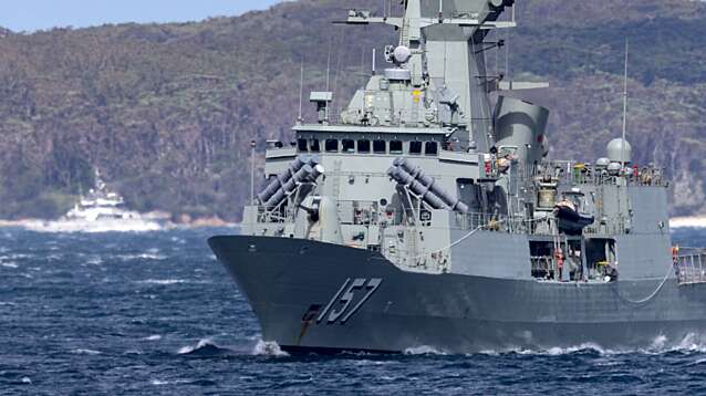Royal Australian Navy ship at sea.