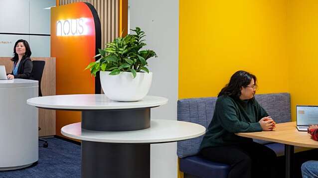 Wide shot of staff in Nous Group office