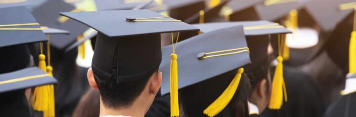 Group of graduating university students