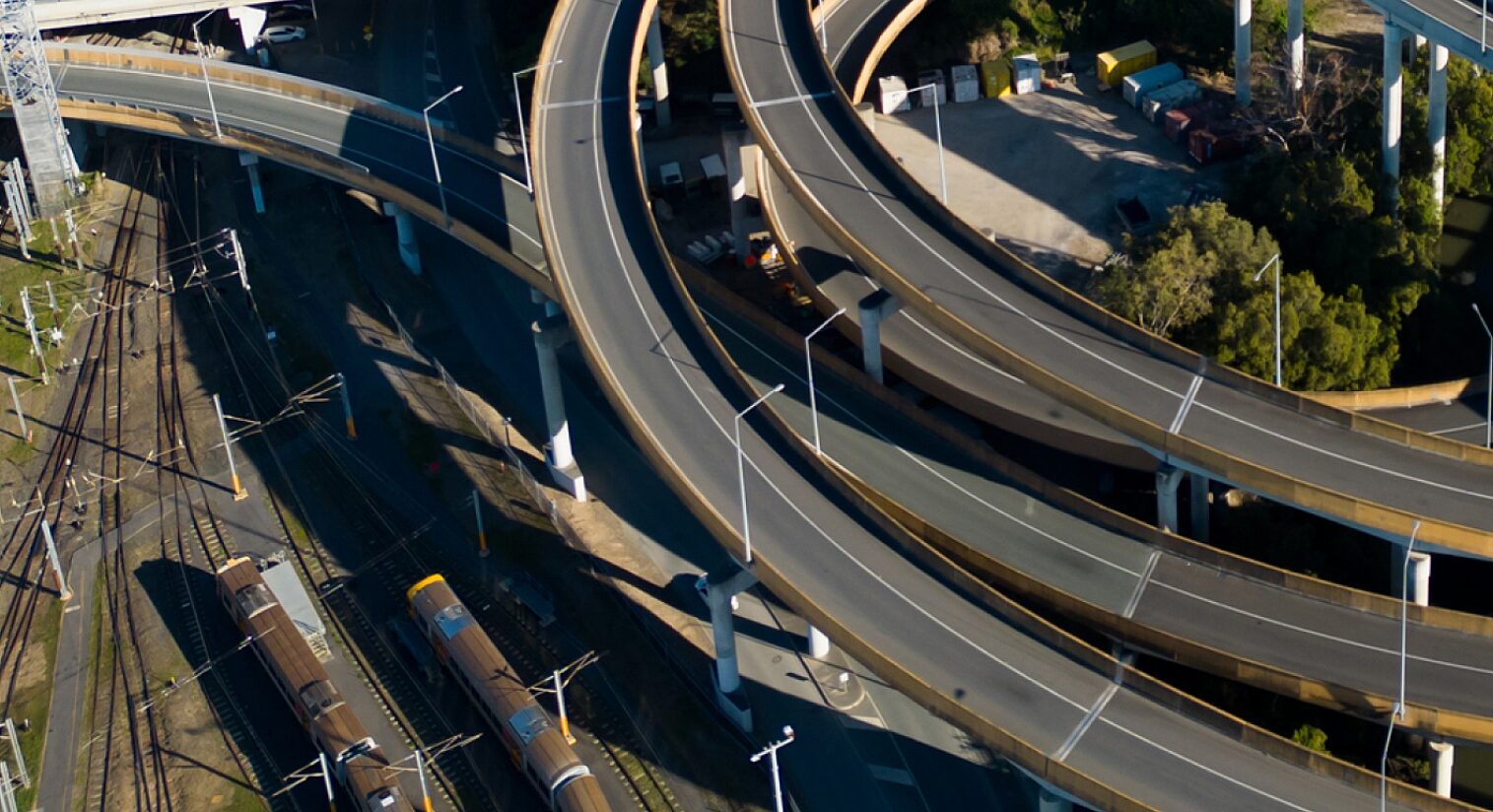 Aerial view of road infrastructure